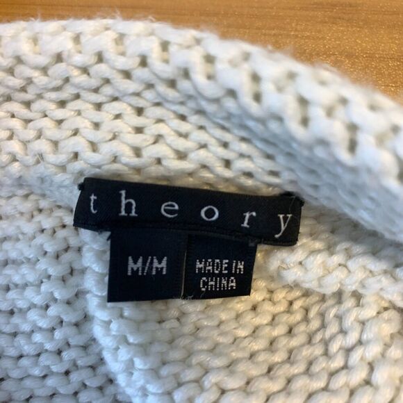 Theory White Linen Cotton Button Down Cardigan Size M Style: Jaklyn/Marbella - Picture 4 of 8